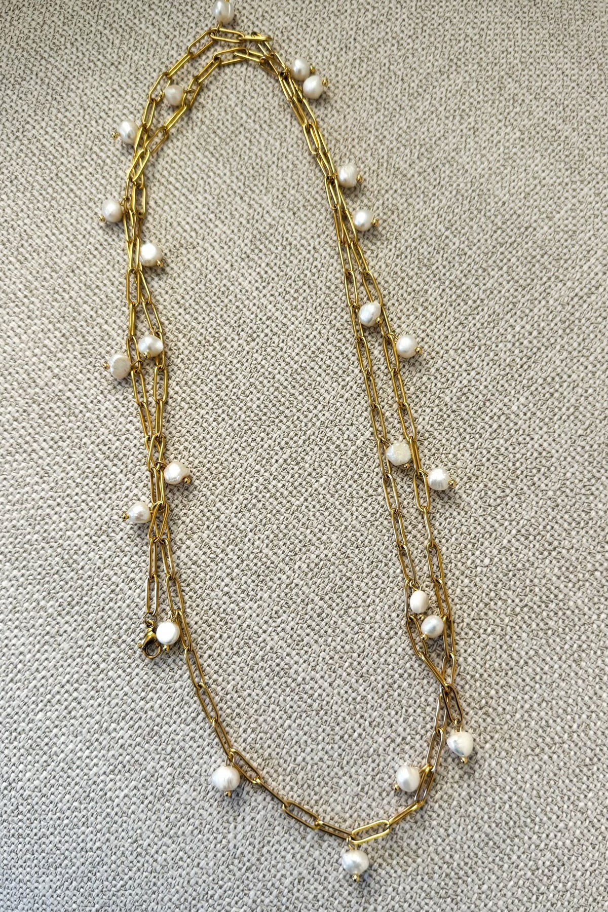 Long Pearl Bead Necklace