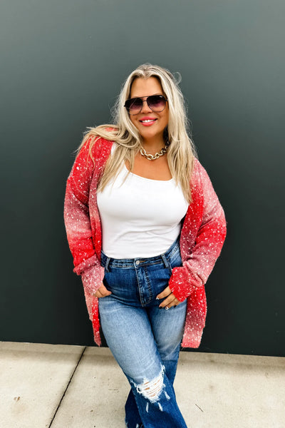 Starstruck Ombre Red Cardigan