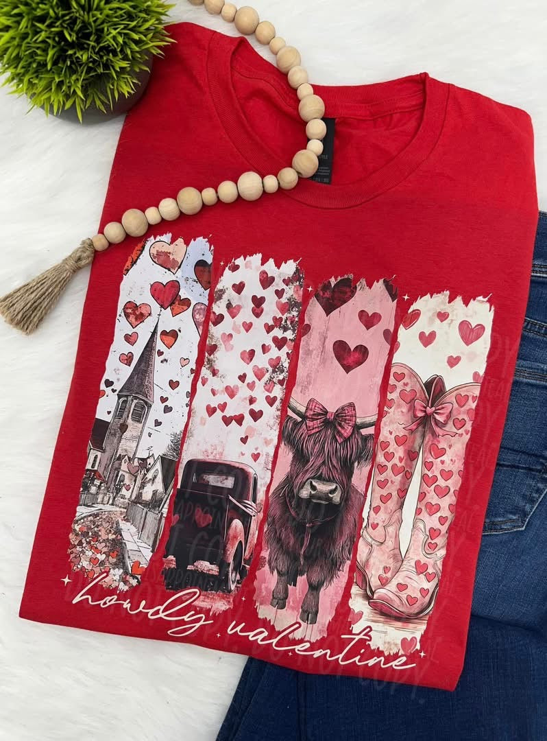 Highland Cow Valentines Tee