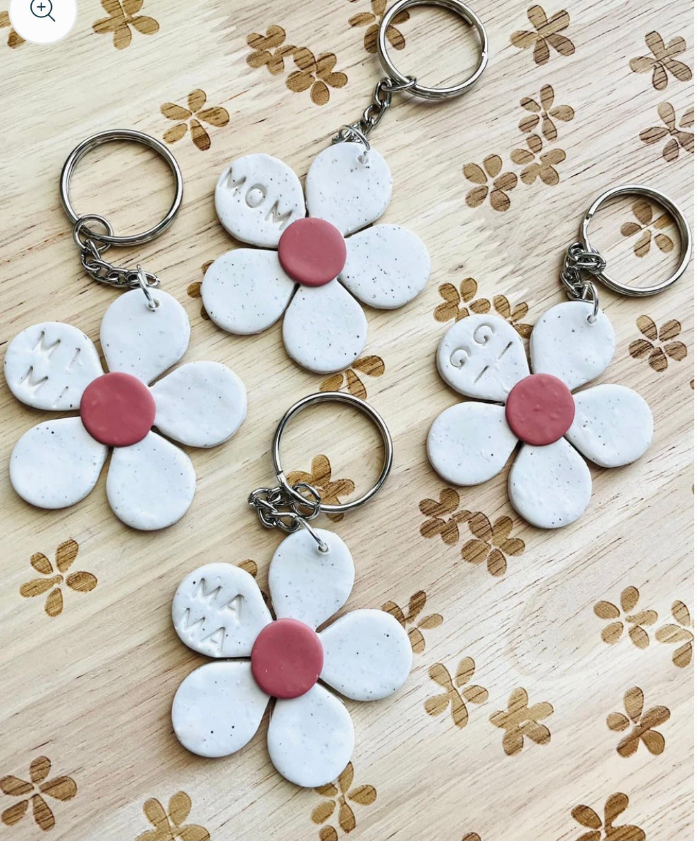 Flower Clay Name keychains