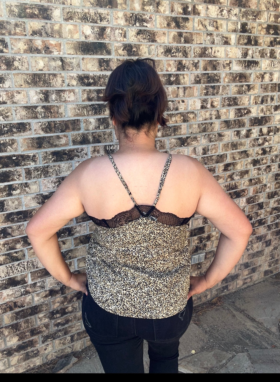 Lace leopard cami