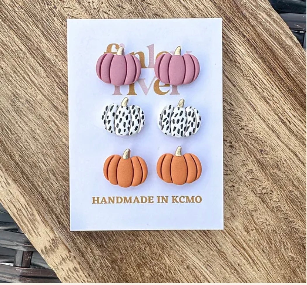 Fall Pumpkin Earrings 3 Pack