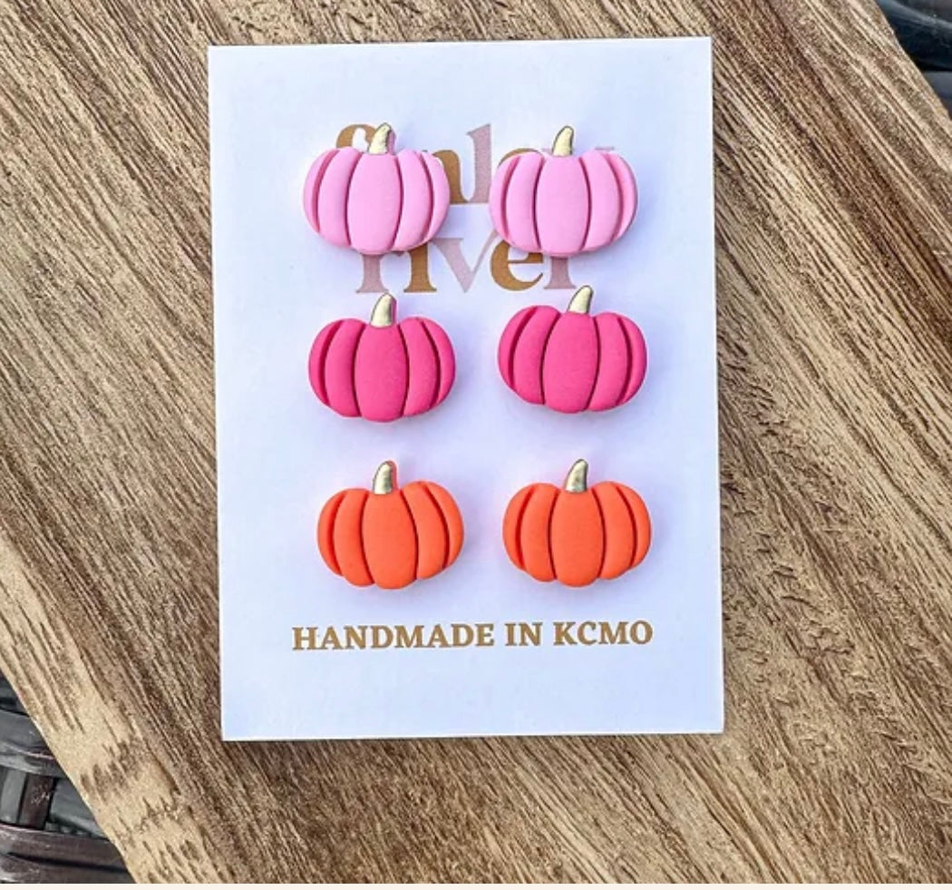 Fall Pumpkin Earrings 3 Pack