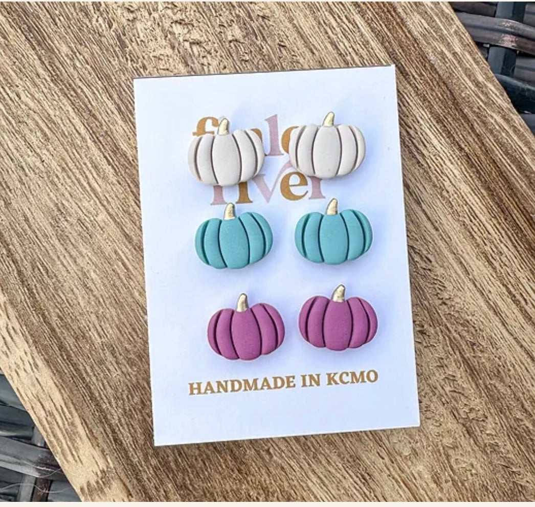 Fall Pumpkin Earrings 3 Pack