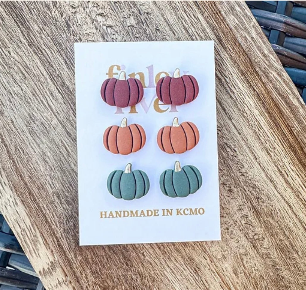 Fall Pumpkin Earrings 3 Pack