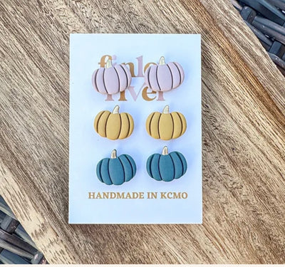 Fall Pumpkin Earrings 3 Pack