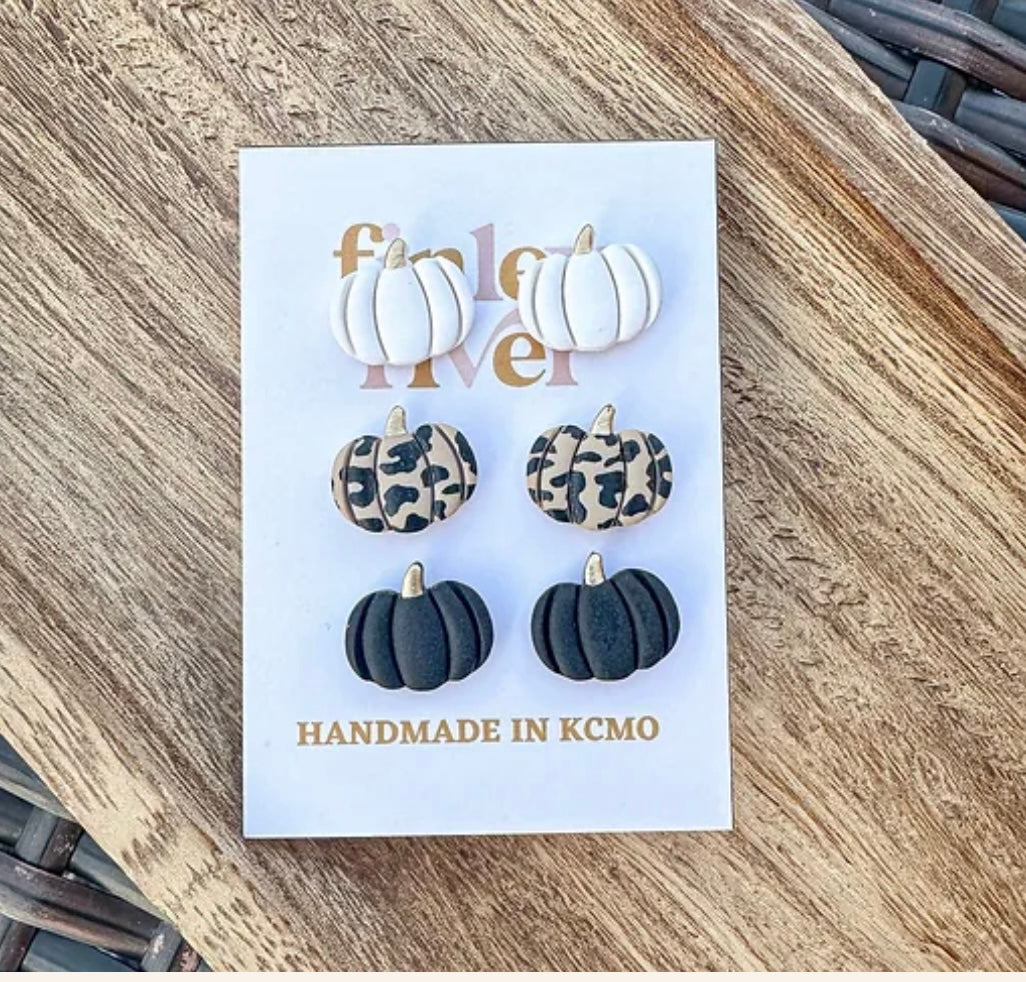 Fall Pumpkin Earrings 3 Pack