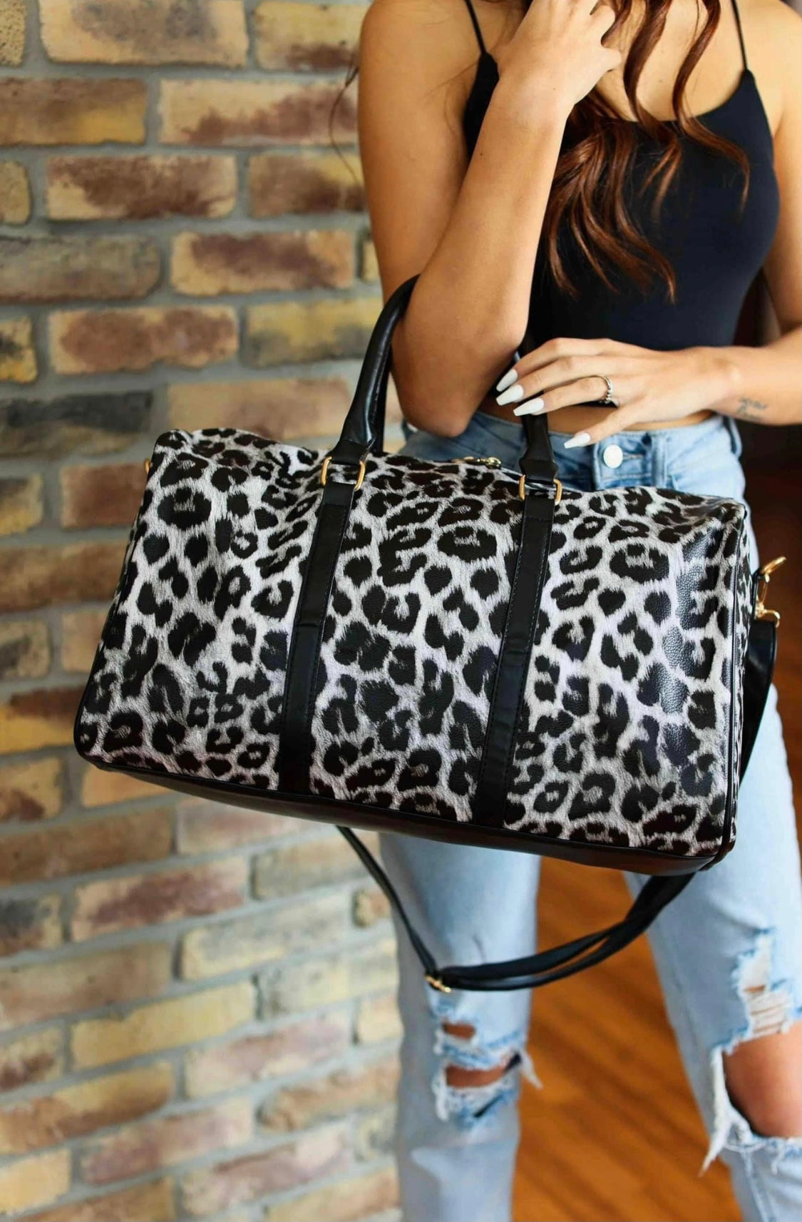 Leopard weekender bags