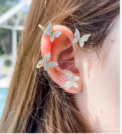 Butterfly ear cuff