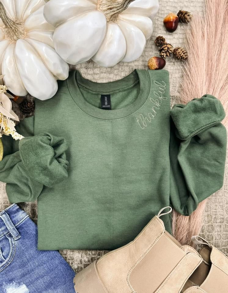 Green Thankful Sweater