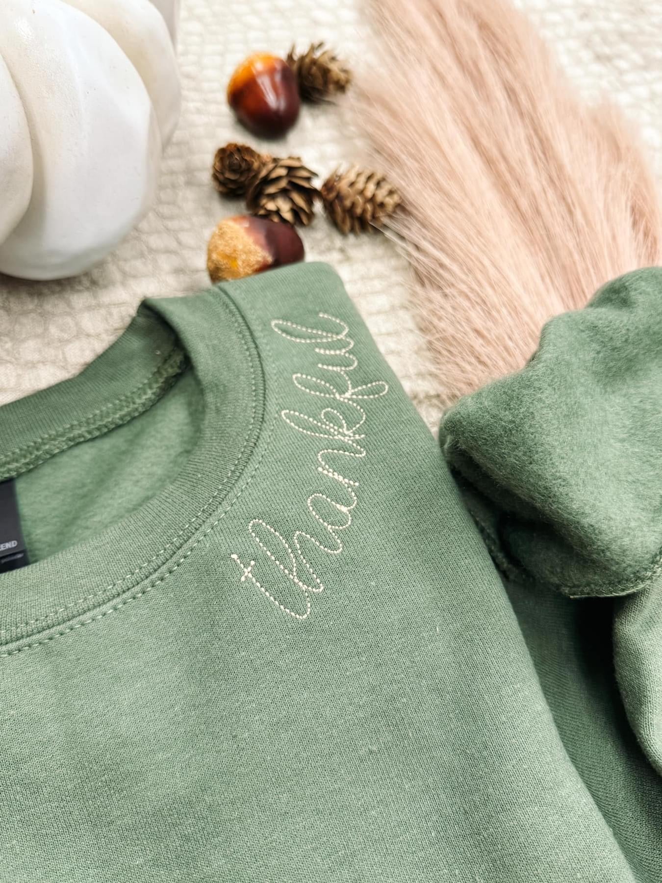 Green Thankful Sweater