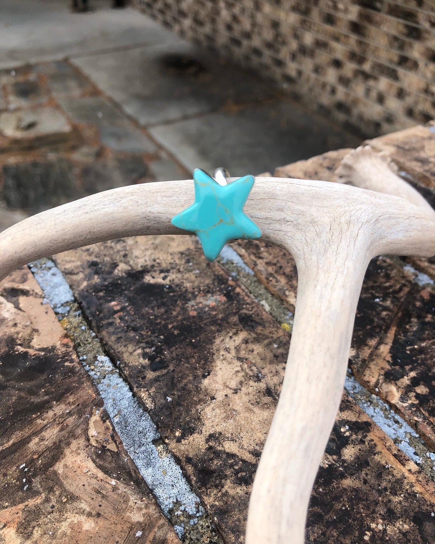 Star turquoise adjustable ring