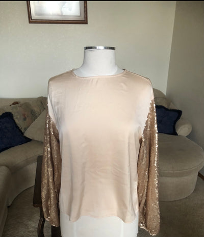 Capri sequin sleeve top