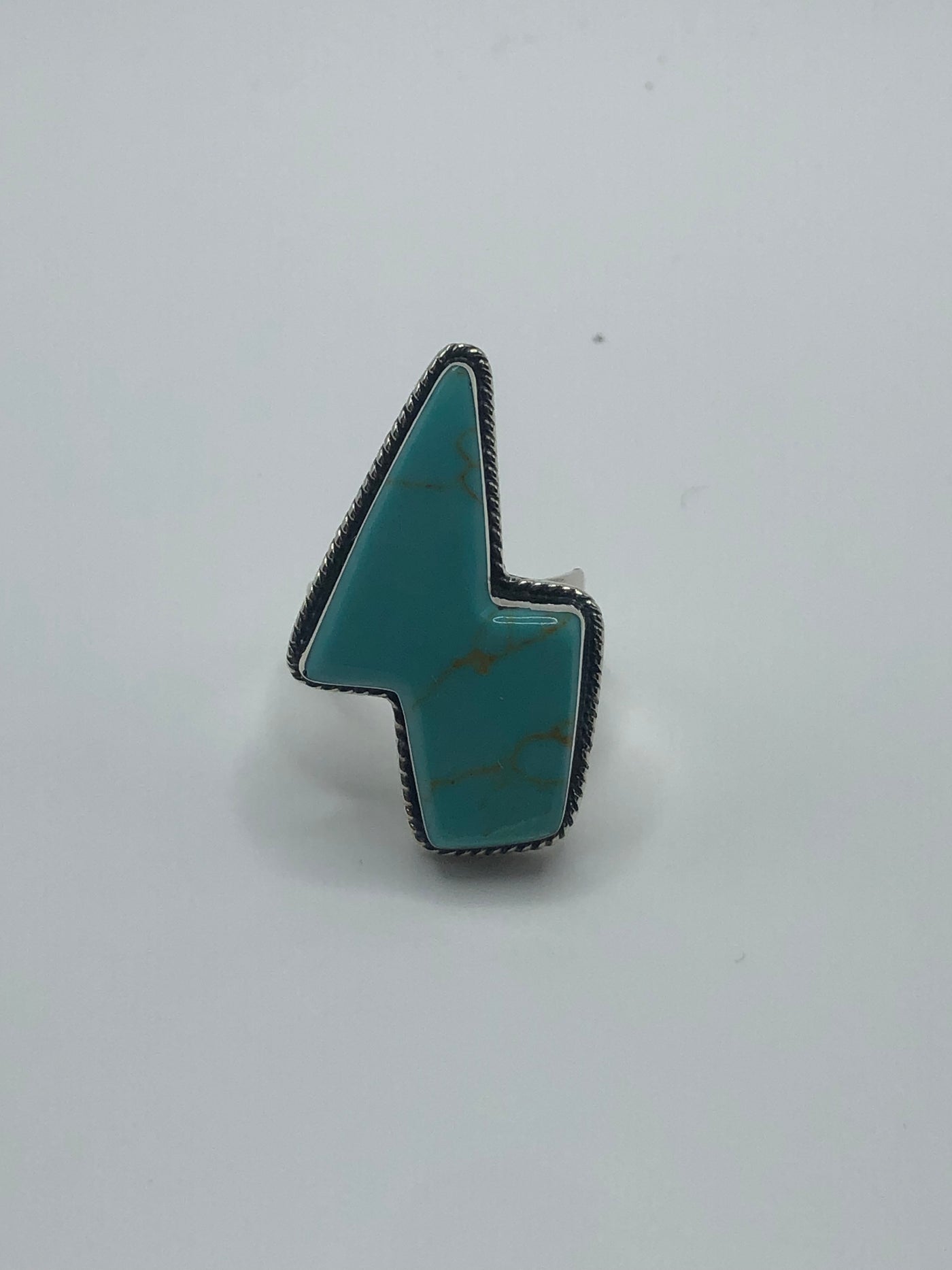 Authentic turquoise lightning bolt ring