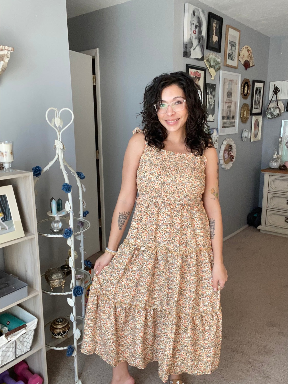 Georgia Smocked Tie Floral Dress