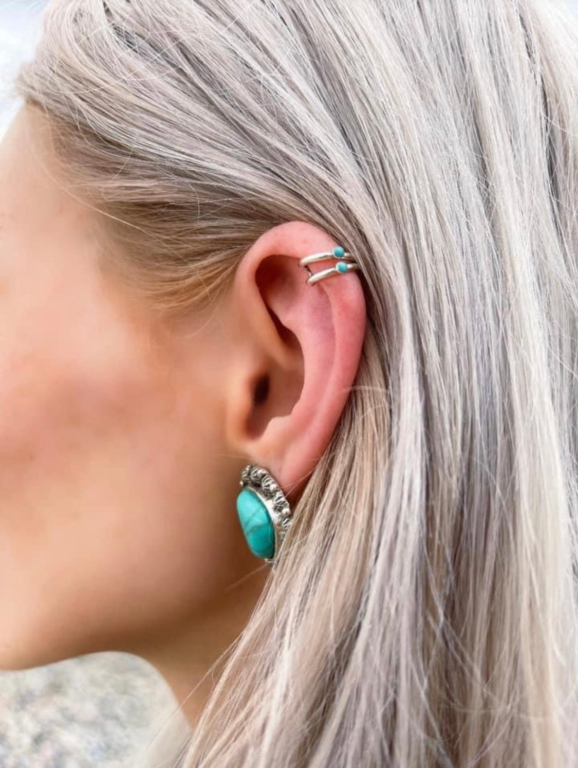 The Dolly Ear Cuff (Authentic turquoise)