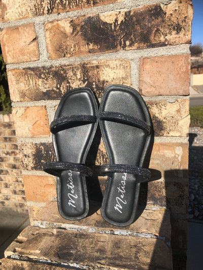 Black Shimmer Sandles