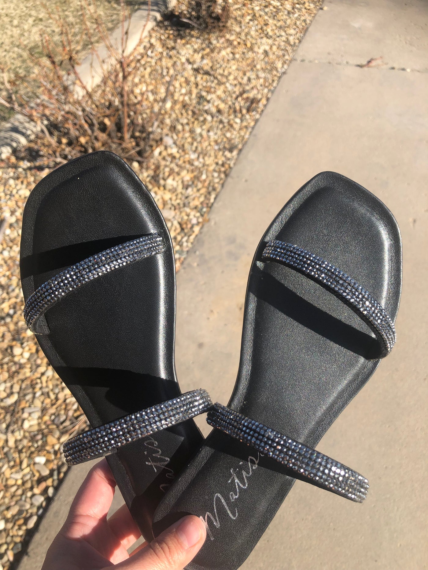 Black Shimmer Sandles