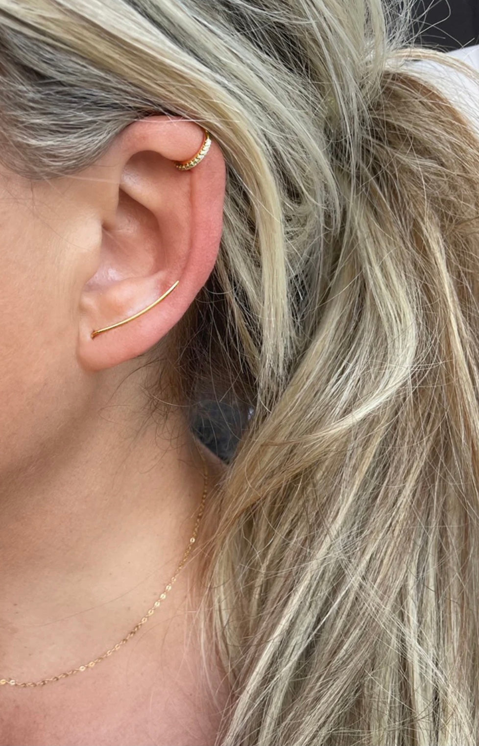 Dainty ear climber earrings