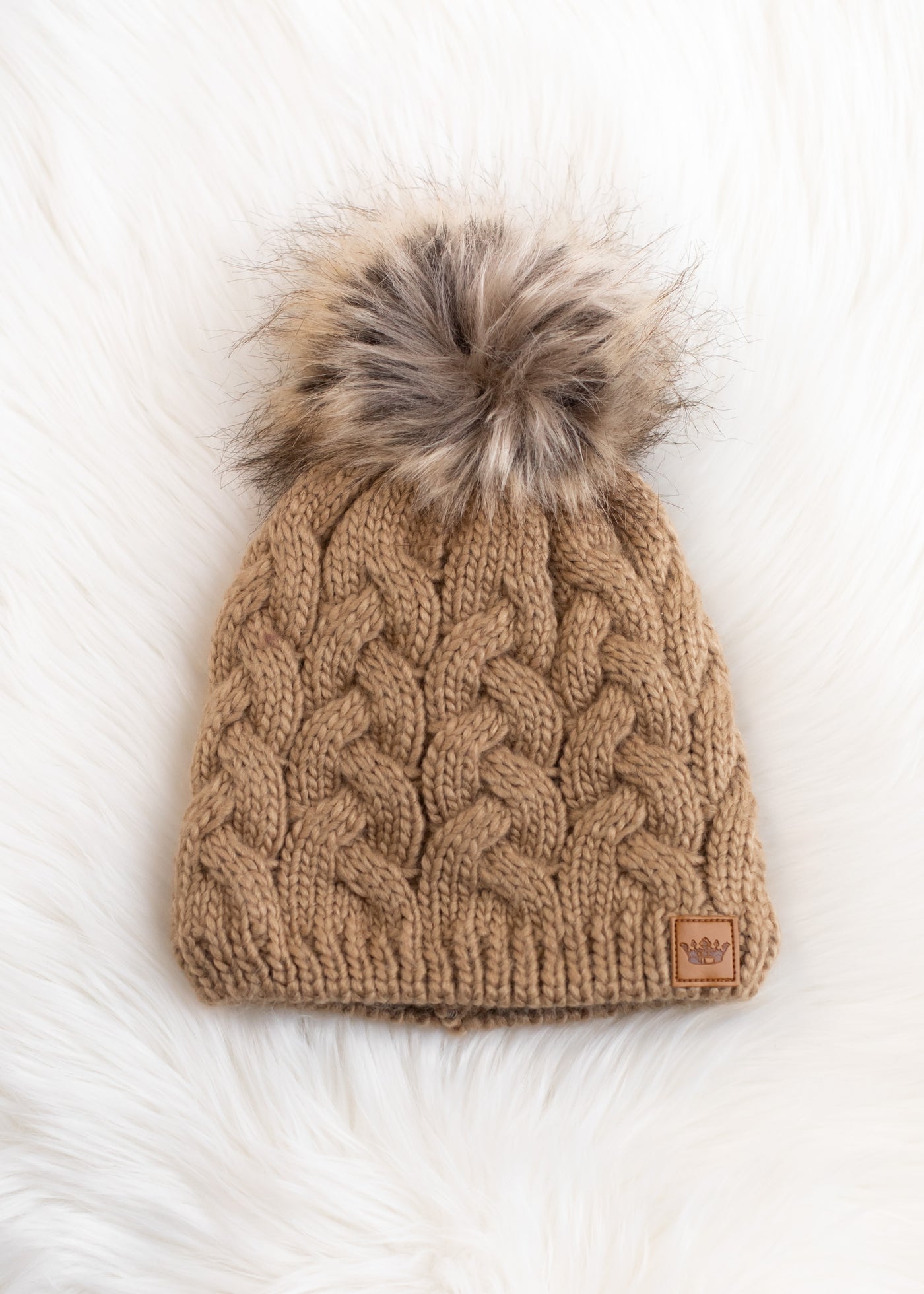 Braided Knit Pom Hats