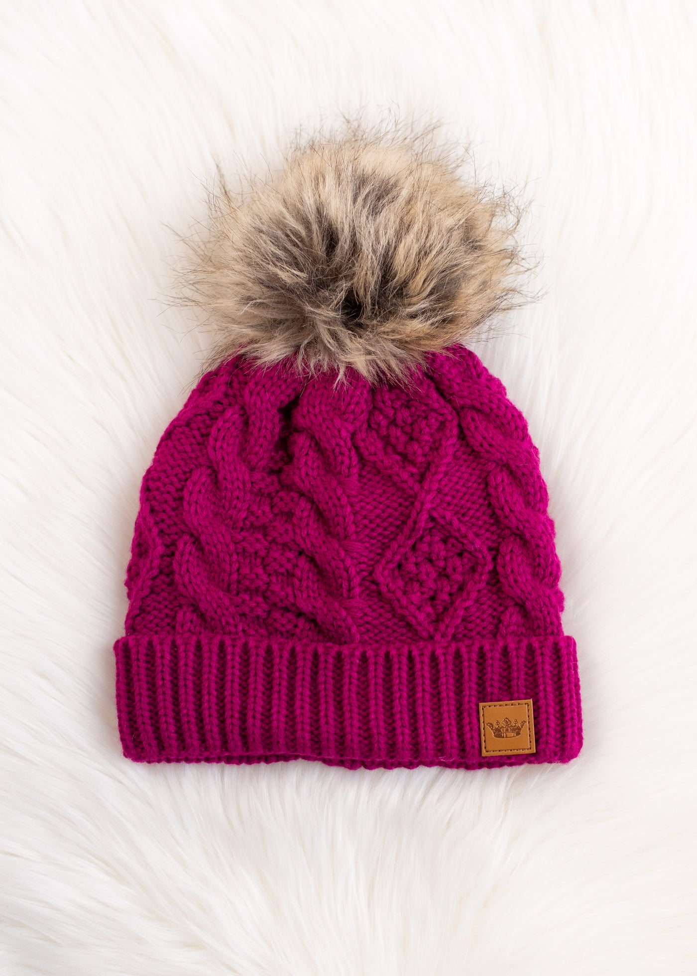 Braided Knit Pom Hats